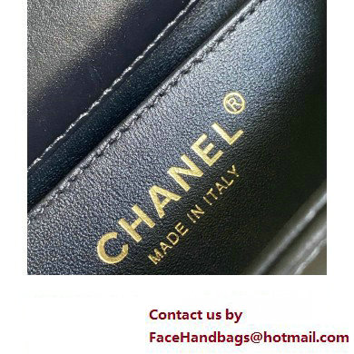 chanel black Shiny Calfskin  &  Gold-Tone Metal MINI FLAP BAG 2024